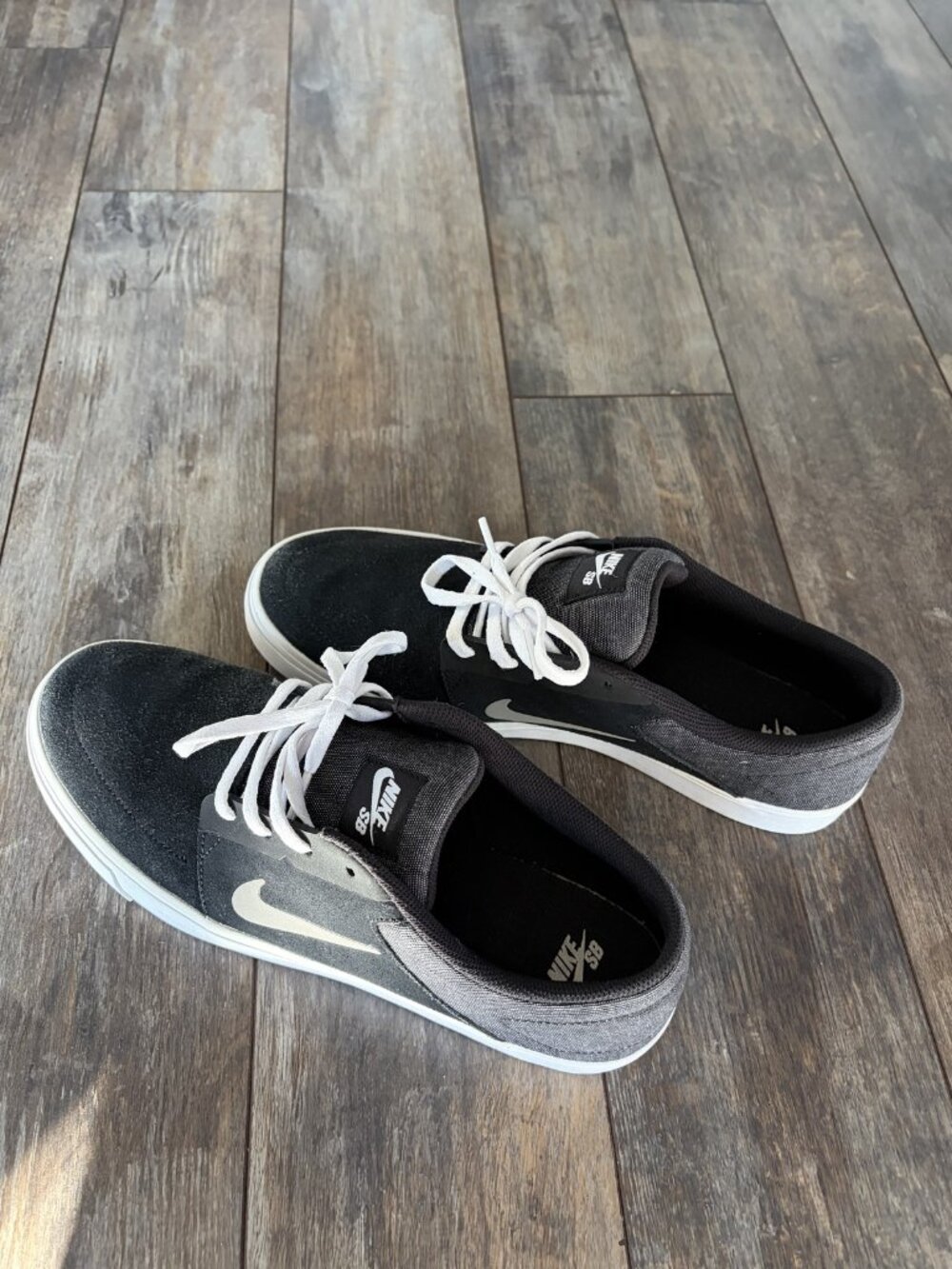 Nike SB Portmore Black Suede Skate Shoes Men's Size 11